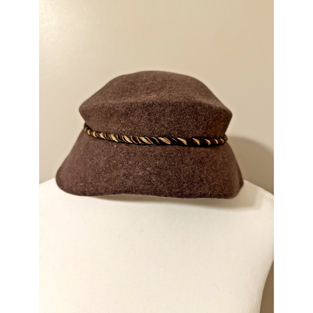 Vintage Henry Pollak Co NY Glenover Hat Brown w/ Rope Fringe Detail  100 % Wool